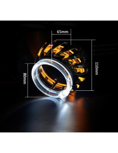 Coppia Cover 2,5 Pollici Bianco Doppio Angel Shrouds 6000k Copertura Lenticolare