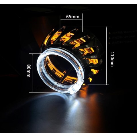 Coppia Cover 2,5 Pollici Bianco Doppio Angel Shrouds 6000k Copertura Lenticolare