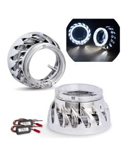 Coppia Cover 2,5 Pollici Bianco Doppio Angel Shrouds 6000k Copertura Lenticolare 2