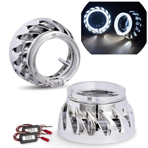 Coppia Cover 2,5 Pollici Bianco Doppio Angel Shrouds 6000k Copertura Lenticolare