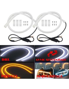 Coppia Flex Led Rosso 60 Cm Posizione e Stop Strip Faro Posteriore Cut Light 12V