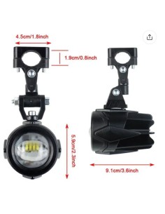 Coppia Faretti Aggiuntivi Led Moto 40W 6000k Cablaggio Staffe e Pulsante Accensione 2