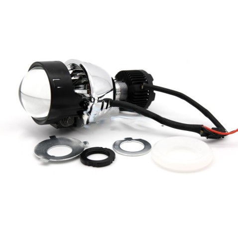Un Proiettore Lenticolare 2 Pollici Aozoom LED Bi-Led 40w Faro Lente Ultra Compatto Moto Auto