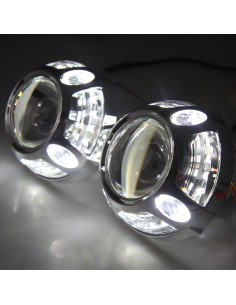 COPPIA COVER PANAMERA BIANCO AMBRA CON ANGEL LED