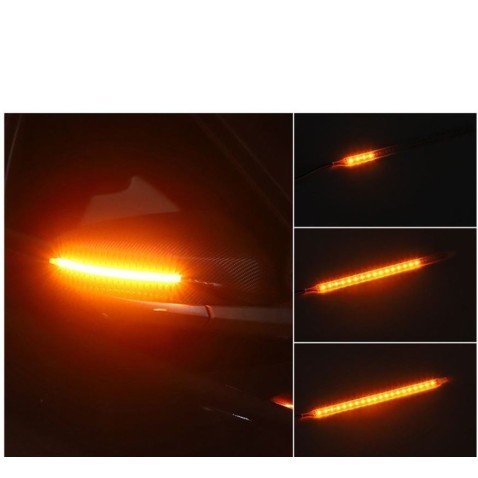 Freccia Sequenziale e DRL Posizione Specchietto Effetto Welcom Mirror Light Dinamica Strip Arancione