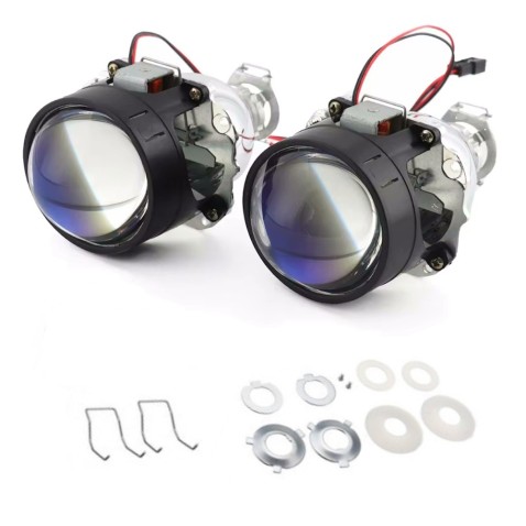 Proiettore Lenticolare Lente Blu Mini H1 2,5 Pollici HID Bi-Xenon H7 H4 Retrofit