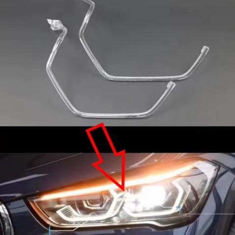 Fibra Ottica Policarbonato Sinistro DRL BMW Serie X1 F48 F49 LCI Ricambio Faro Led Acrylic Tube Guide Strip Light