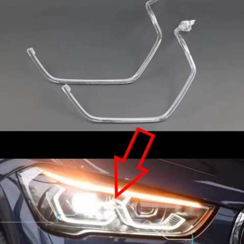 Fibra Ottica Policarbonato Destro DRL BMW Serie X1 F48 F49 LCI Ricambio Faro Led Acrylic Tube Guide Strip Light