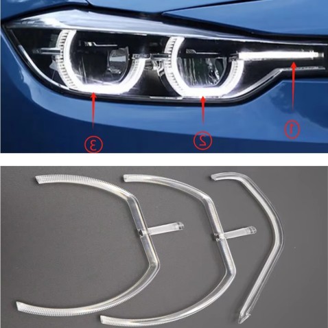 Fibra Ottica Policarbonato Destro DRL BMW Serie 3 F35 FULL LED Ricambio Faro Led Acrylic Tube Guide Strip Light