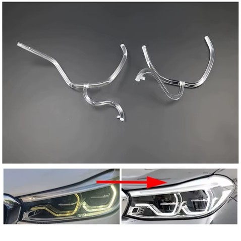 Fibra Ottica Policarbonato Sinistro DRL BMW Serie 6 GT G32 Ricambio Faro Led Acrylic Tube Guide Strip Light