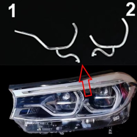 Fibra Ottica Policarbonato Sinistro DRL BMW Serie 6 GT G32 Ricambio Faro Led Acrylic Tube Guide Strip Light