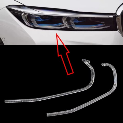 Fibra Ottica Policarbonato Destro DRL BMW Serie 7 G11 G12 Ricambio Faro Led Acrylic Tube Guide Strip Light