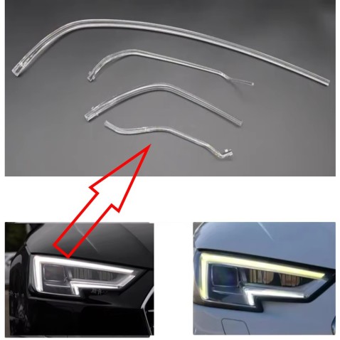 Acrylic Tube Light Guide Strip Light DRL Destro Audi A4 4L B9 Ricambio Faro Fibra Ottica