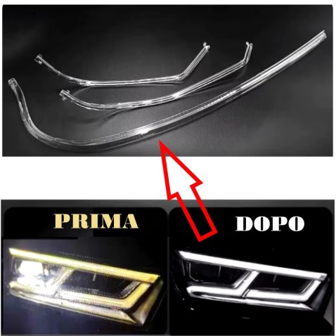 Acrylic Tube Light Guide Strip Light DRL Destro Audi Q5 FYB Ricambio Faro Fibra Ottica