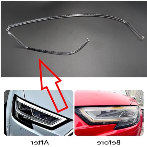 Acrylic Tube Light Guide Strip Light DRL Destro Audi A3 8V Restyling Ricambio Faro Full Led Fibra Ottica Policarbonato