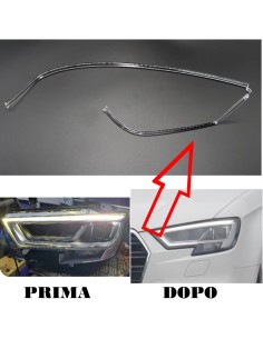 Acrylic Tube Light Guide Strip Light DRL Sinistro Audi A3 8V Restyling Ricambio Faro MATRIX Fibra Ottica Policarbonato