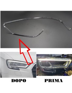 Acrylic Tube Light Guide Strip Light DRL Destro Audi A3 8V Restyling Ricambio Faro MATRIX Fibra Ottica Policarbonato