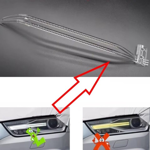 Acrylic Tube Light Guide Strip Light DRL Sinistro Audi Q3 Ricambio Faro Led Fibra Ottica Policarbonato