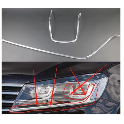 Fibra Ottica Policarbonato Sinistro DRL Volkswagen Touareg II 16-18 Ricambio Faro Led Acrylic Tube Guide Strip Light