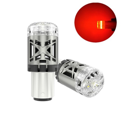 Coppia Di Lampade Led Posizione e Stop 1157 Rosse Bay15d P21/5W CSP Ricambio
